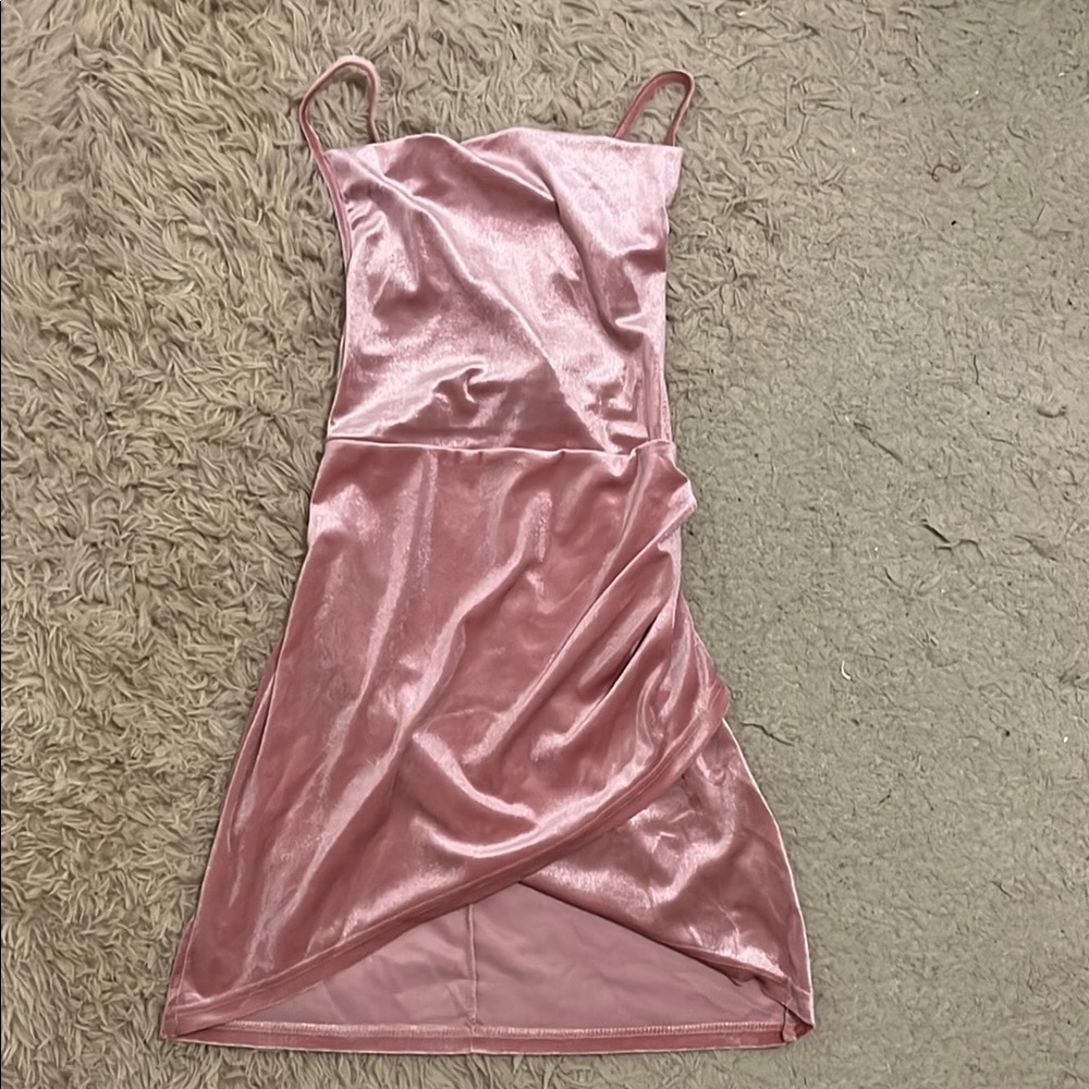 SHEIN Pink Slip Mini Dress with Spaghetti Straps